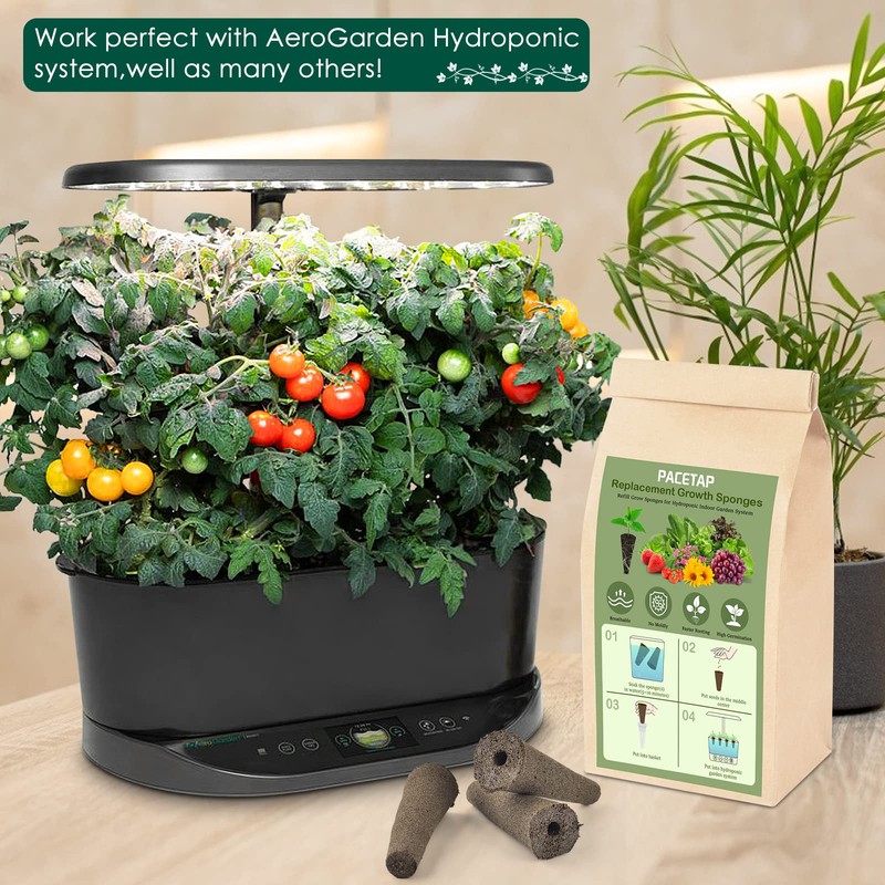 PACETAP 30 Pack Grow Sponges Compatible with AeroGarden, Replacement Refill