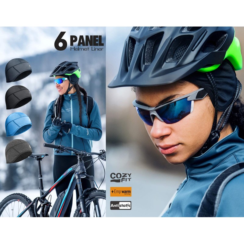 EMPIRELION Winter 6-Panel Helmet Liner Skull Cap Thermal Cycling Cap