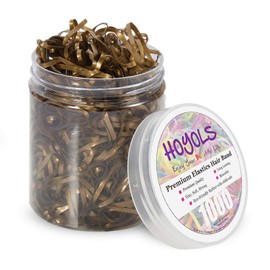 Hoyols - Bandas elásticas de goma para el pelo, tamaño pequeño, suaves para mujeres y niñas, paquete de 1000 unidades, color dorado (metal dorado)