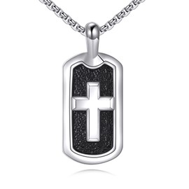 JERWLI Cross Necklace 925 Sterling Silver Cross Pendant Jewelry Gifts for Men Women