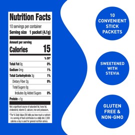 Aiya Sugar-Free Sweetened Matcha To Go Sticks - Stevia Sweetened Packets, Premium Japanese Matcha Powder, Gluten-Free - 10 Single-Serving Sticks