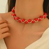 Pearl Choker Collar Necklace For Women Large Chunky Bib Short