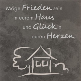 Fritz Cox® Stone Cross House Blessing 'May Peace Be Peace in Your House and Happiness in Your Hearts'