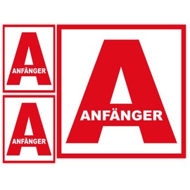 GamesMonkey® - 3 Beginner Stickers (21 x 21.5 cm - 14 x 15 cm) for Beginner Driving - Car Beginner Stickers - Driving License Gift - Beginner Driving School Stickers (1049-V5)