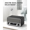 Vintage Wood AM FM Clock Radio with Bluetooth, Digital Clock
