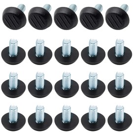 Auvotuis 20 Pcs M8 Adjustable Furniture Levelers Screw On Furniture Glide Leveling Foot Screw in Threaded for Chair, Table, Furniture Legs (M8 x 15mm)