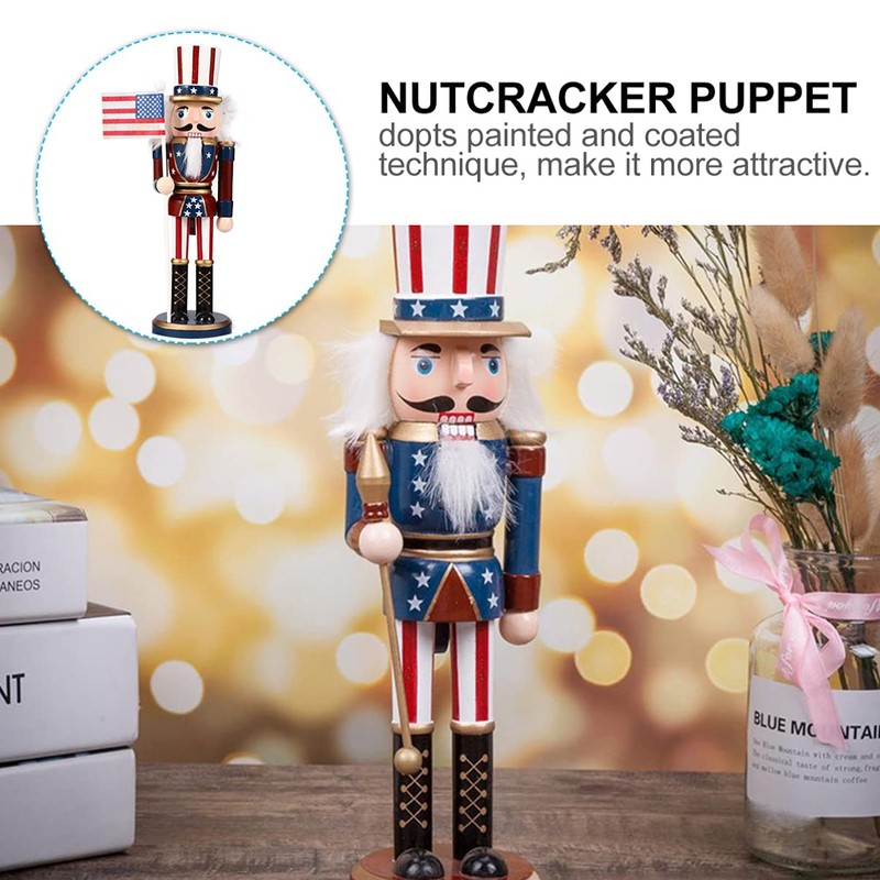 IMIKEYA Christmas Nutcrackers Figures: Wooden Nutcracker Christmas Nutcracker Ornament Nutcracker