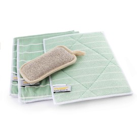 Muxel The small cleaning set, cleaning cloths with bamboo viscose cleaning cloths for streak-free cleanliness in the kitchen, bathroom and anywhere hygienic cleanliness is required