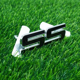 Front Grille Emblem Nameplate 3D Metal Badge Nameplate Replacement for 06-10 SS 1Pc (Chrome Black)