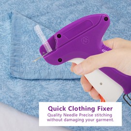Stitchy Quick Clothing Fixer Micro Stitch Gun for Clothes Quick Tagging Gun for Clothing Sewing Machine Micro Stitchy Small Stitching Gun with 1000 Fasteners & 5 Needles(Purple)