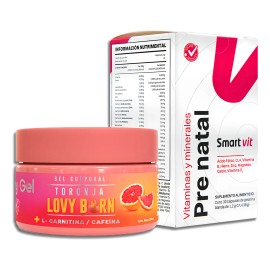 Lovy Care Smart Vit Do Prenatal Suplemento con cido Flico 30 Cpsulas  Gel Reafirmante de Toronja 250 ml Multivitamnico para Maternidad y Cuidado de...
