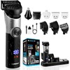 All-Purpose Styling Kit, Shaving Kit with 7-in-1 Trimmer for Beard, Body, Nose Hair, IPX6, with Limit Comb Adjustment Knob, LED Display, Plug and Play