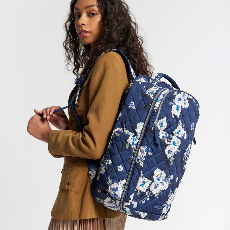 Vera Bradley Women's, Performance Twill Travel Backpack Travel Bag, Blooms