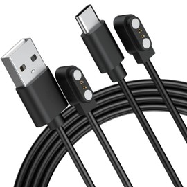 Meliya 2-Pack Smart Watch Charger for Willful YAMAY SW023 ID205L SW021 ID205U ID205S SW025, USB-C+USB-A Magnetic Smart Watch Charging Cable (1.6ft)