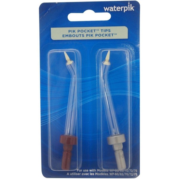 Waterpik Pik Pocket Tips For Models WP-60/65/70/72/75, Color May Vary [PP-70E] 2pk ( Pack of 3)