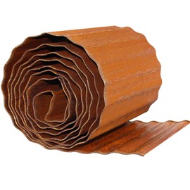 Meyoppm Corrugated Garden Edging 12" x 20',Metal Landscape Edging Sturdy Garden Long Strips,Metal Edging for Landscaping,Steel Garden Edging (Rust)