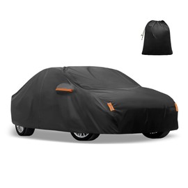 Motoforti Car Cover for Toyota Camry 2007-2022 Aluminum Film Outdoor Full Car Cover All Weather Waterproof Windproof Protection with Driver Door Zipper Black Long-Lasting