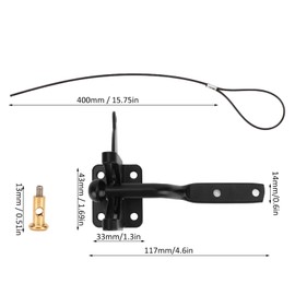 Pestillo de valla de gravedad autoblocante Cerradura de puerta de valla de acero al carbono, pestillo de puerta de palanca de gravedad automática con resorte para puerta de madera Puerta de jardín Gra