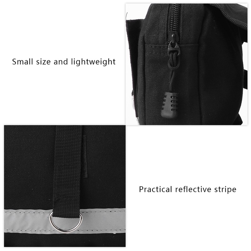 Reflective Stripe Canvas Bag Outdoor Sports Multifunction Large Capacity Pack