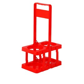 AIYoo Portable Plastic Drink Carrier,Reusable Red Beer Bottle Coffee Cup Holder,Tea Bottle Drink Caddy for Delivery,2 Holes Cup Holders with Handle for Catering Restaurant Travel Car