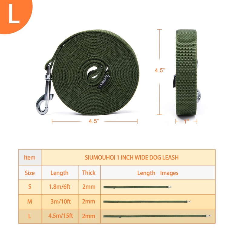 Siumouhoi Strong Durable Nylon Dog Training Leash, 1 Inch Wide