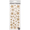 Glitter Stickers, sheet 10x24 cm, approx. 110 pc, gold, stars,