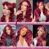 99j Burgundy Lace Front Wigs Human Hair 250% Density 13x6