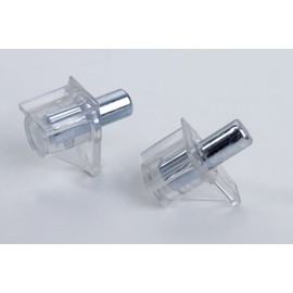 40 Shelf Supports, Transparent Plastic with Steel pin
