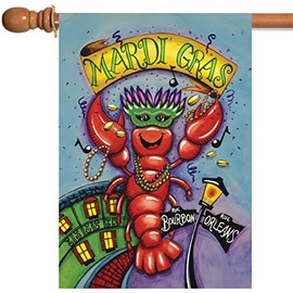 Celebration Crustacean 28x40 Colorful Mardi Gras New Orleans House Flag