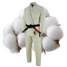 JAGUAR PRO GEAR ORGANO - Pure Organic Cotton Light Weight Kimono Brazilian Jiu Jitsu Gi Unisex (K-0, White)