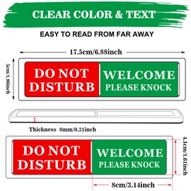 Sukh Green & Red Do Not Disturb Door Hanger - Meeting in Progress Sign, Ideal for Therapy, Sleeping, Spa Treatment - 6.88 x 1.96 inches, 1 Pack