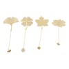 4pcs Metal Bookmarks with Chain Four Patterns Hollow Thin Golden