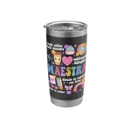 Groovy Maestra De Español Spanish Teacher Maestra Bilingue Stainless Steel Insulated Tumbler