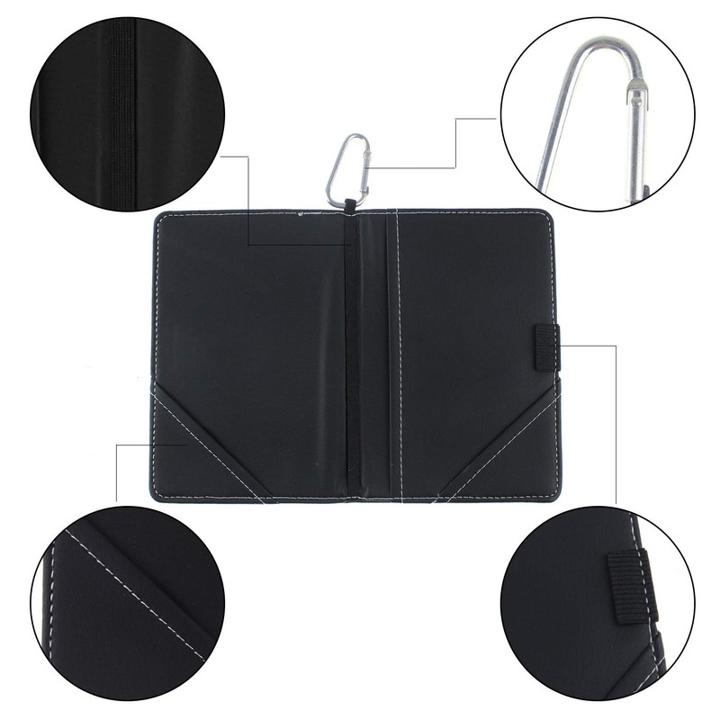 KOFULL Deluxe PU Leather Golf Scorecard Holder Leather and Yardage