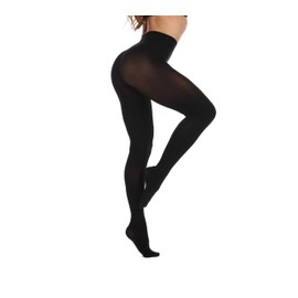 Frola Tights for Women 80 Denier Semi Opaque Solid Color Footed Pantyhose Ladies Tights(L-XL,Black)