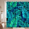 Moyrisou Tropical Palm Leaves Shower Curtain Green Banana Monstera Leaf