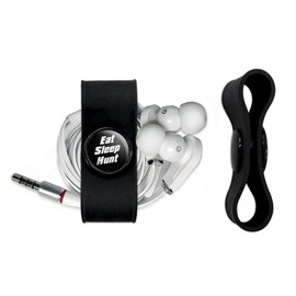 Eat Sleep Hunt Headphone Earbud Cord Wrap - Charging Cable Manager - Wire Organizer Set of 2 - Black