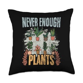 Sprout Seedling Trowel Couture Never Enough Retro Gardening Humor A Plant Enthusiast Throw Pillow, 18x18, Multicolor