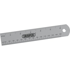 Draper 152mm Stainless Steel Rule | 6 Inch Precision Metal Ruler for Cutting | 52396