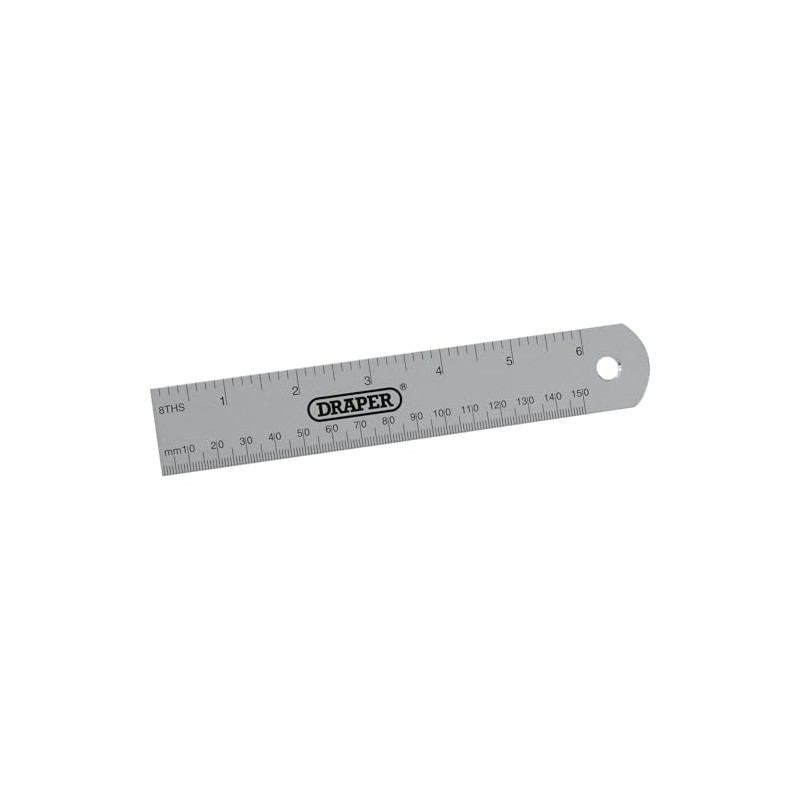 Draper 152mm Stainless Steel Rule | 6 Inch Precision Metal