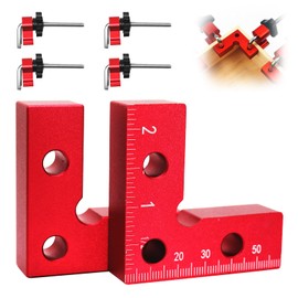 Angle Tensioner 90° Positioning Clamp OBDKCAN Mini Positioning Angle Right Angle Measuring Clamp for Carpenter's Tool, 59 mm Woodworking Clamp with Precision Angle (Red)