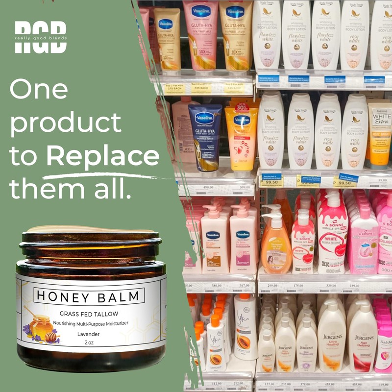 Really Good Blends - Tallow Honey Balm, Organic Body Butter,