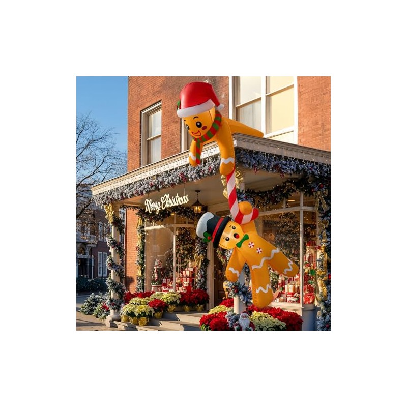 2.2M Inflable Galleta de Jengibre, Gigante Inflable Navidad Exterior