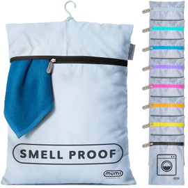 MUMI Travel Laundry Bag – Moisture & Smell-Proof Clothes Bag with Folding Hanger & Outer Pouch | Large Laundry Storage Bag for Suitcase, Gym & Packing | Dirty Clothes Organizer (Black)