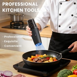UNNEES Rechargeable Electric Salt And Pepper Grinder Set, 2 Pcs (Black)