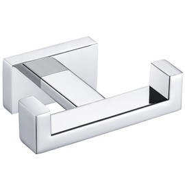 Angle Simple Double Towel Hook Polished Chrome, 304 Stainless Steel Bathroom Hook for Wall, Robe Coat Hook