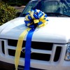Fully Assembled Large Car Bow, 16" Wide - Royal Blue