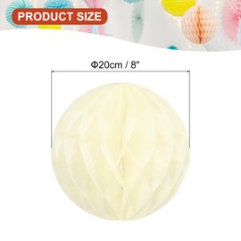 PATIKIL 8" Tissue Paper Pom Poms Flower Balls, 10 Pack Party Hanging Paper Flower Balls Decoration for Birthday Wedding Home Backdrop Decor, Beige