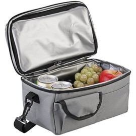 PEARL Mini Cool Box: Foldable Mini Cooler Bag, Insulated, Waterproof and Leakproof, 6L (Small Cool Box, Travel Cooler Bag, Bottle Cooler), gray