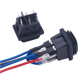 weideer Reverse Polarity Switch Waterproof 12V RV Jack Switch ON/Off/ON Momentary Rocker Toggle Switch with Jumper Wires